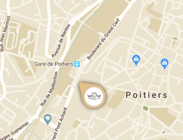 Emplacement sur la carte d'appart hôtel Poitiers